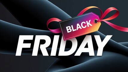 Eye-catching Black Friday offer design featuring vibrant gradient sale tag.