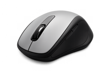 Wireless computer mouse featuring ergonomic design for comfortable navigation, digital productivity, and office technology on transparent background