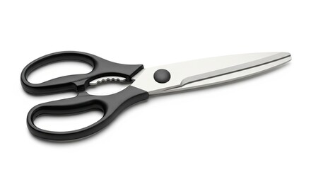 Fototapeta premium Sharp sewing scissors on a white background ready for crafting projects, perfect for tailoring and design work at home or in a professional studio