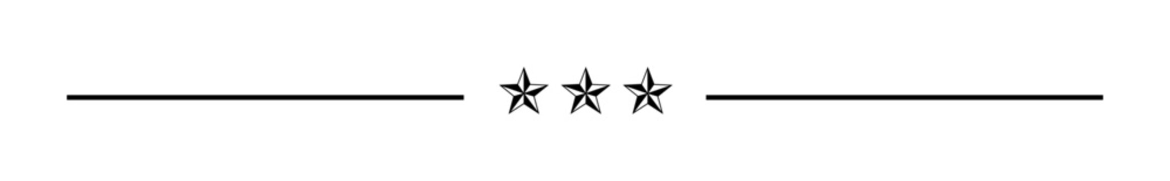 Elegant star-studded horizontal line divider graphic element design