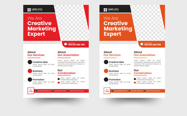 Clean Modern Corporate Business Flyer Template, a bundle of 5 templates of a5 flyer, Flyer template layout design. Corporate creative colorful business flyer template.