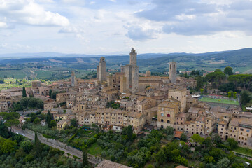 Obraz premium Historic tower skyline of San Gimignano - San Gimignano, Italy