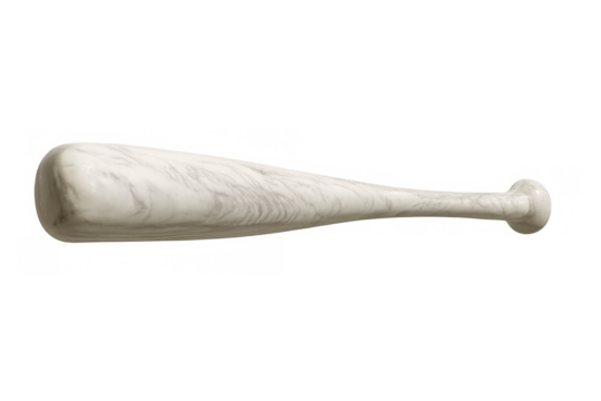 Baseball bat made of light wood with clear textured grain for hitting and playing sporting games on a field