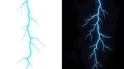 Lightning strike on a dark black background