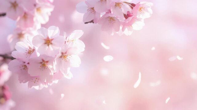 春の風に舞う桜の花びらがやわらかく漂う幻想的なループ動画。美容・コスメ・ウェルネス広告や背景素材に最適な桜モチーフアニメーション。
A seamless loop animation of cherry blossom petals gracefully drifting through a soft, dreamy spring atmosphere, perfect for beauty, w