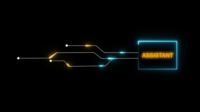 Glowing neon colorful text animation. Overpass neon sign animation. Neon lines text animation on black background.