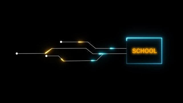 Glowing neon colorful text animation. Overpass neon sign animation. Neon lines text animation on black background.