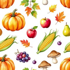 set of fruits and vegetables