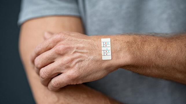 Close-up scene highlighting world allergy awareness day with wrist test patch