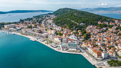 Obraz premium Split Coastline Aerial View