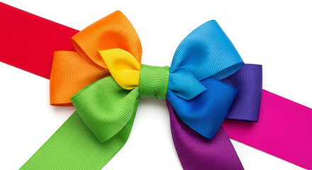 colorful ribbons on a white background