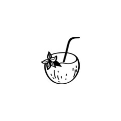 Tropical cocktail hand drawn vector illustration