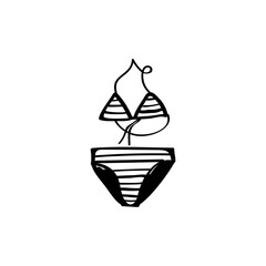 Swimsuit hand drawn vector illustration