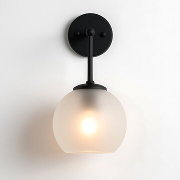 Modern Minimalist Wall Sconce With Frosted Glass Shade
