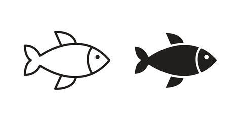 Fish icon for template. Icon vector graphic set