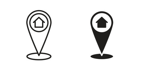 Home location icon for template. Icon vector graphic set