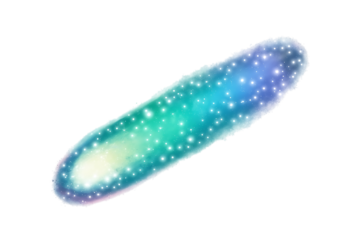 Abstract glowing oval shape with sparkling lights isolated on white background