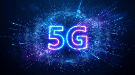 Digital cloud featuring 5G network visualization. Futuristic high-speed connectivity and data transmission concept. Advanced wireless technology for cloud platforms and edge computing in modern
