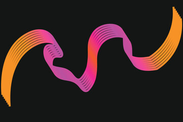 gradient wave lines background, glowing abstract fluid motion design, colorful neon flowing shape pattern on dark background