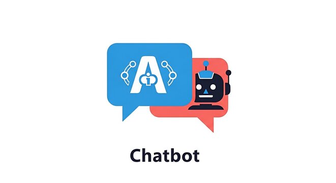 AI Chatbot Graphic in Speech Bubbles