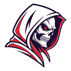 Hooded Skull Mascot Logo – Dark Esports Style Illustration