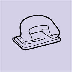 punch machine  black and white clipart 