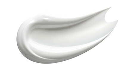 Transparent background smooth white cosmetic cream stroke isolated on transparent background