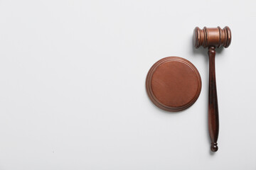 Judge's gavel on white background