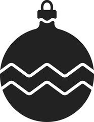 Christmas ball icon. Vector. Black silhouette.