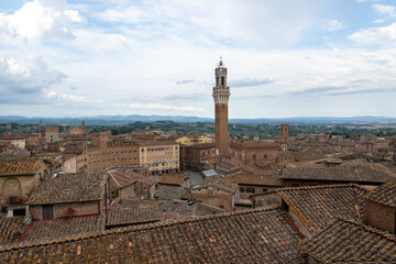Naklejka premium Palazzo Pubblico and Torre del Mangia - Siena, Italy