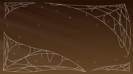 Spider Web On Dark Background Halloween Design Elements Spooky Scary Horror Decor Vector