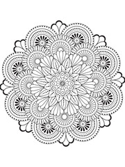 Vector abstract mandala pattern coloring pages