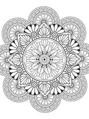Vector abstract mandala pattern coloring pages