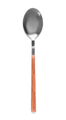 Silver spoon on white background