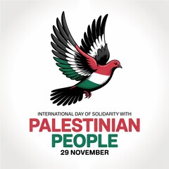 Obraz premium Colorful dove represents hope, justice, and unity for Palestine.​