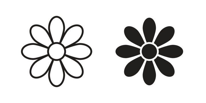 Flower icon pictogram in trendy outline style. icon, sign or symbol.