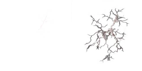 White lightning bolt branches on background isolated on a transparent background