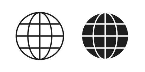 Globe icon pictogram in trendy outline style. icon, sign or symbol.