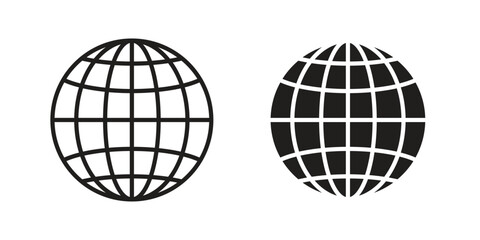 Globe icon pictogram in trendy outline style. icon, sign or symbol.