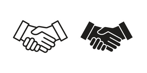 Handshake icon pictogram in trendy outline style. icon, sign or symbol.