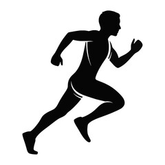 Classic Running Man Silhouette Icon for Sport and Fitness Logo