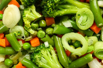 Stewed mixed vegetables as background, closeup