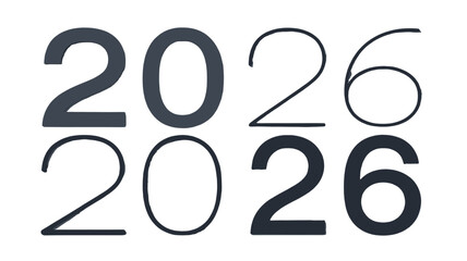 Fototapeta premium Four sets of the number 2026.