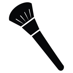 makeup brush black and white silhouette on white background