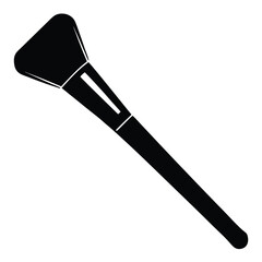 makeup brush black and white silhouette on white background