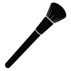 makeup brush black and white silhouette on white background