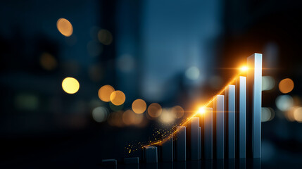 Business growth with data insights and analysis visualization defocused financial background powerful information concept success strategy display analytical expertise