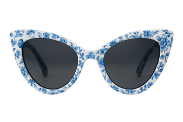 Elegant floral sunglass isolated on transparent background