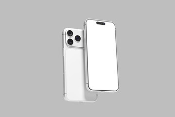 White Smartphone Screen Blank Mockup