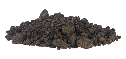Soil isolated on white background.